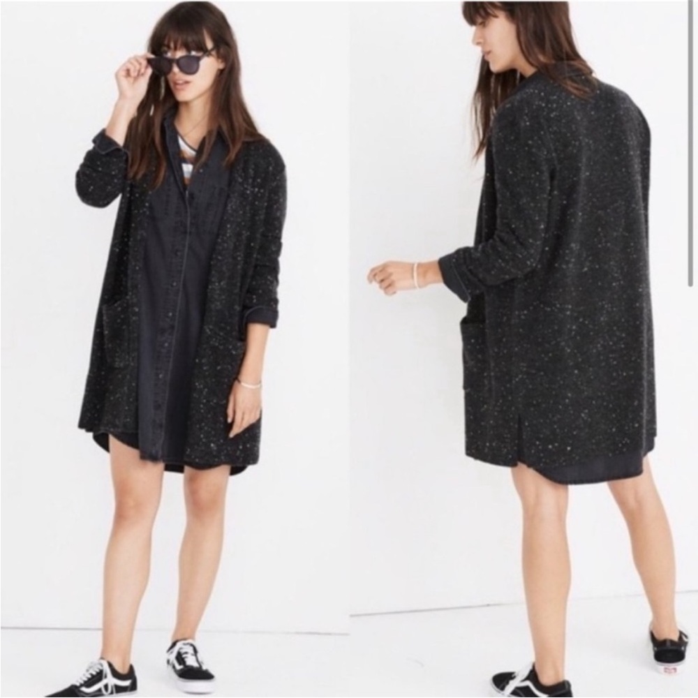 Madewell Donegal Kent Cardigan Sweater in Coziest Yarn wool slouchy speckled M